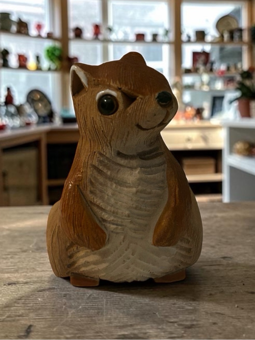 Artist Artesania Rinconada Squirrel Figurine, Clay Decorative Ornament